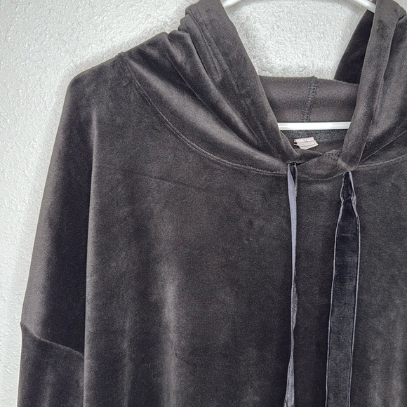 Ideology Women's Black Oversized Velour Hooded Pullover Size Large - Picture 3 of 8